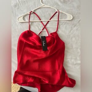 Lulus Satin Red Cami Tank